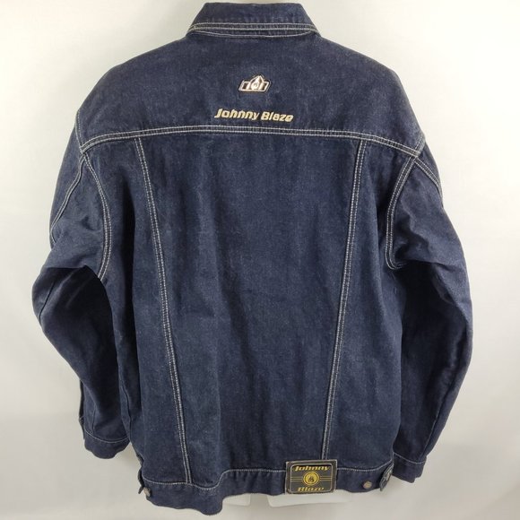 Johnny Blaze Vintage Jean Jacket Button Denim Men XL - Picture 2 of 4